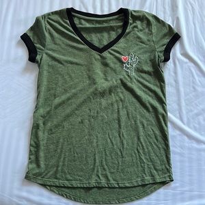 Love Cactus embroidered t shirt